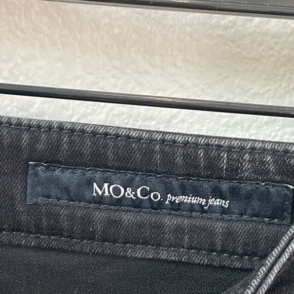 NEW MO&Co. Womens 27 Rock N Soul Black Distressed Jeans Cotton Blend - Picture 3 of 13